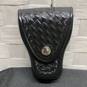 Black Don Hume C-303 Basket Weave Belt Handcuff Pouch Never Used